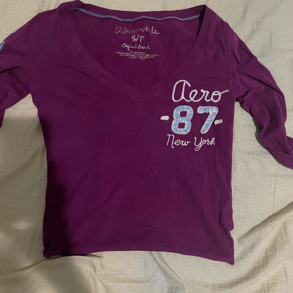 Aeropostale Purple Long Sleeve Shirt